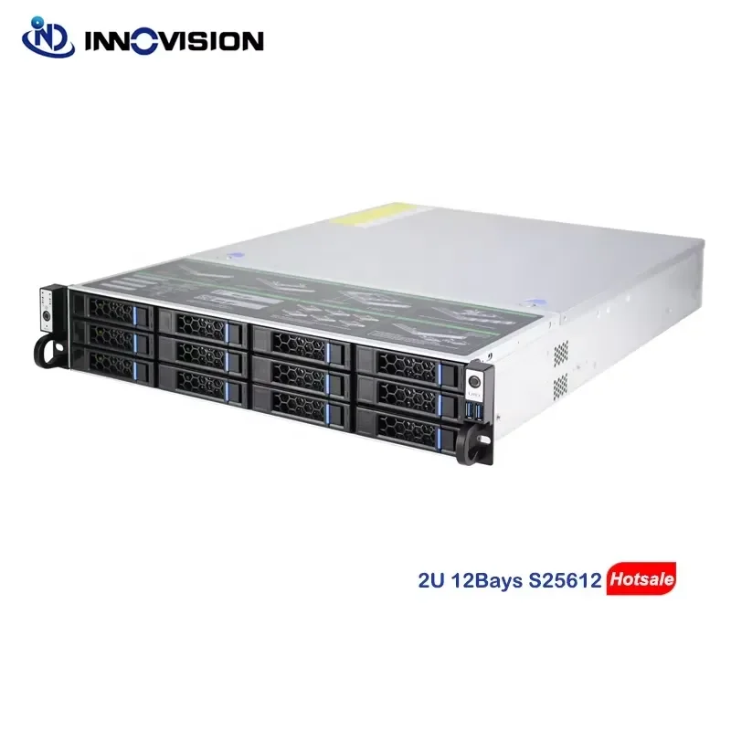 BOLRZO 2U Compact 12-Bay Rack Chassis L560mm Optional 12GB Mini HD NVMe Hot Swap Backplane for Industrial Server Parts