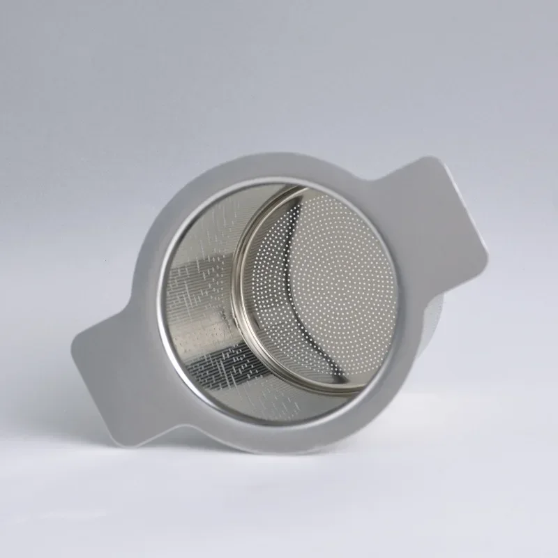 High Quality with Cover  Infuser Stainless Steel Coffee  Strainer Grid Binaural Net Leak Tea Mesh Filter Tea Accessory