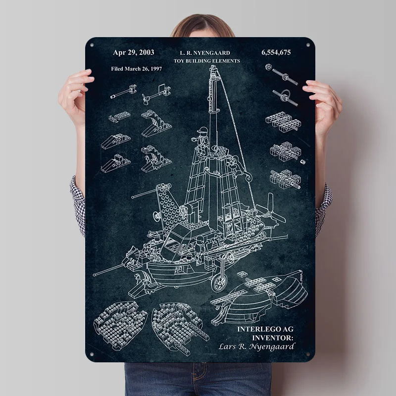 Nr. 207 - 1997 - Spielzeug-Bauteile Metallposter Individuelle Wandkunst Retro Vintage Blechschilder für Männerhöhle Garagendekoration