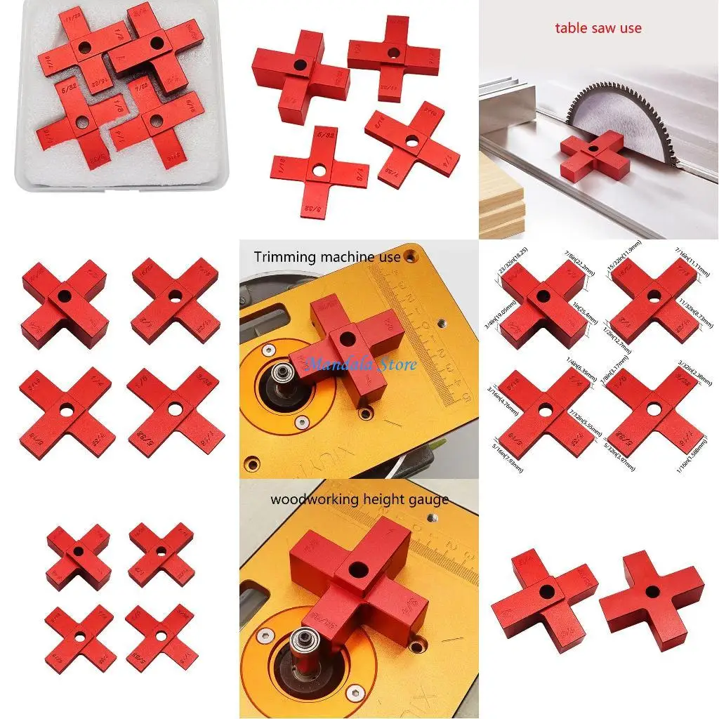 

U2JC Lightweight Aluminum Height Gauge Crucifix Measuring Tool for DIY Engraving