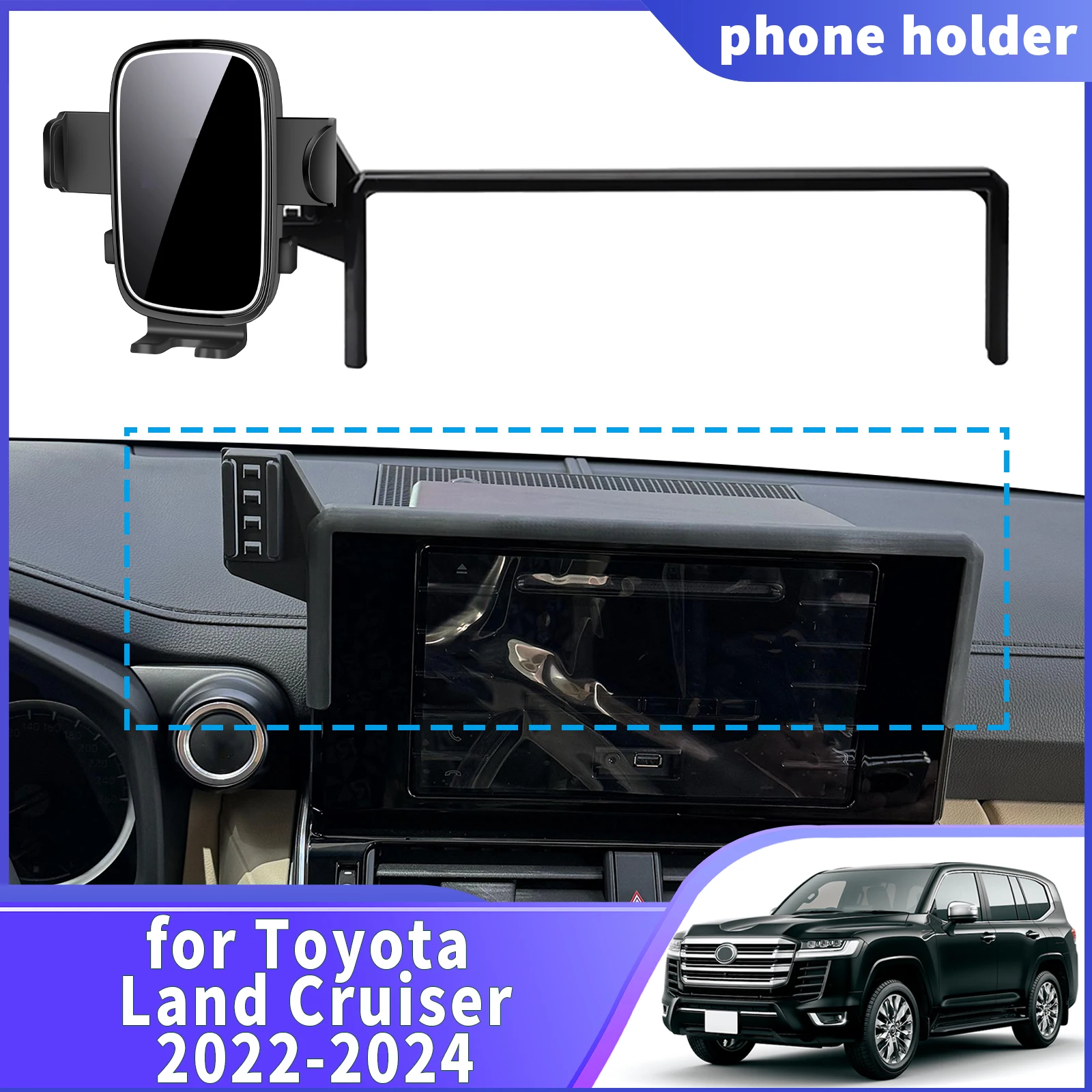 

fit for Toyota Land Cruiser LC300 GRX 2022 2023 2024 Navigation Phone Holder Mount Customized Car accessoires