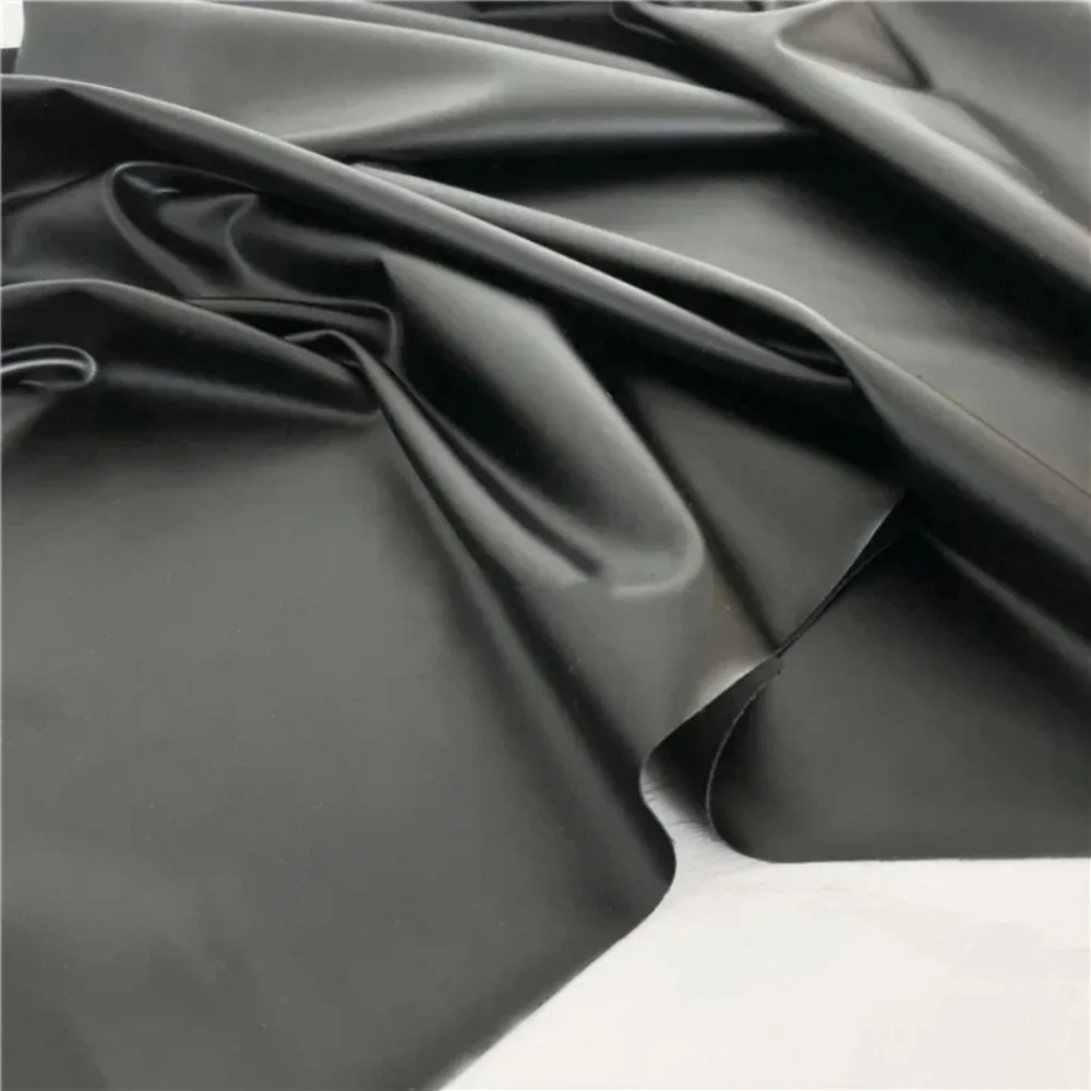 Dark Black Matte High Elastic Lamb Leather Soft Smooth Delicate Fabric Wholesale Cloth for Sewing Meters Diy Material