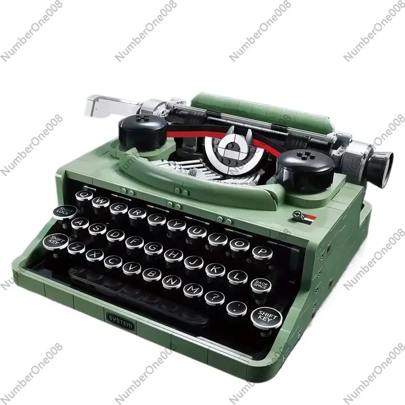 Building Block Retro Typewriter Model - Adult High-difficulty Mechanical Assembly Toy Printer