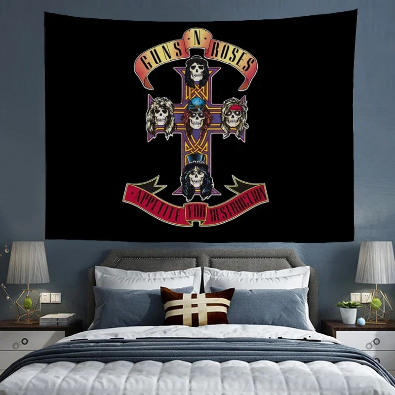 Guns N\' Roses Tapestries Home Decor Wall Hanging Carpets Bedroom Background Friend Gift