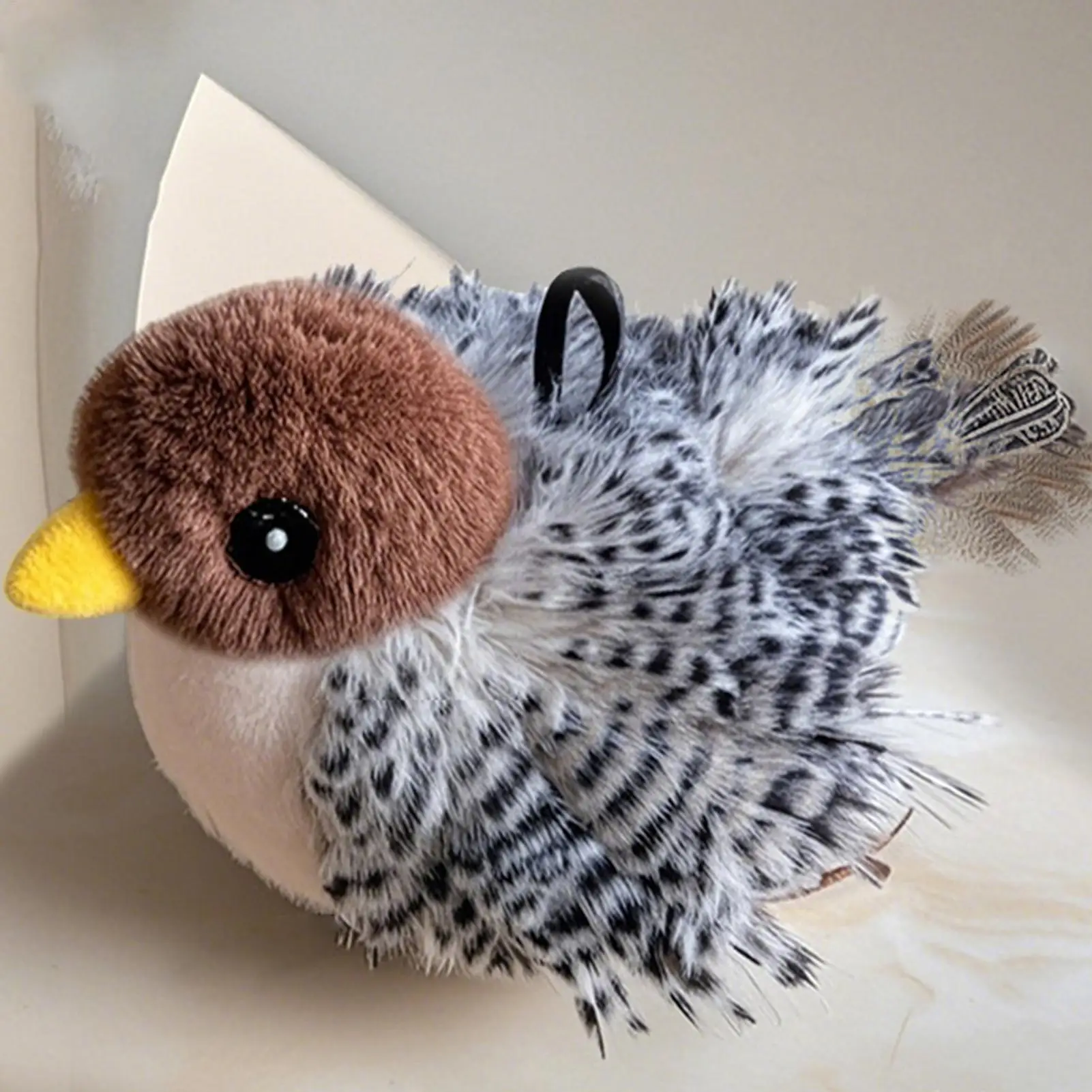 USB Rechargeable Flapping Bird Cat Toy Touch Activated Chirping Interactive Plush Toy with Catnip for Indoor Kitten Enrichment