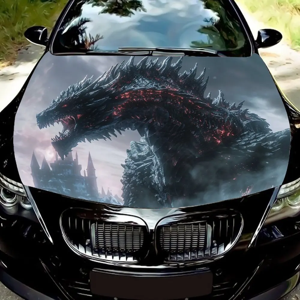 

Наклейка на капот автомобиля Evil Black Dragon, прочный материал ПВХ, самоклеящаяся для автомобилей, мотоциклов, грузовиков - подходит для художественных вен