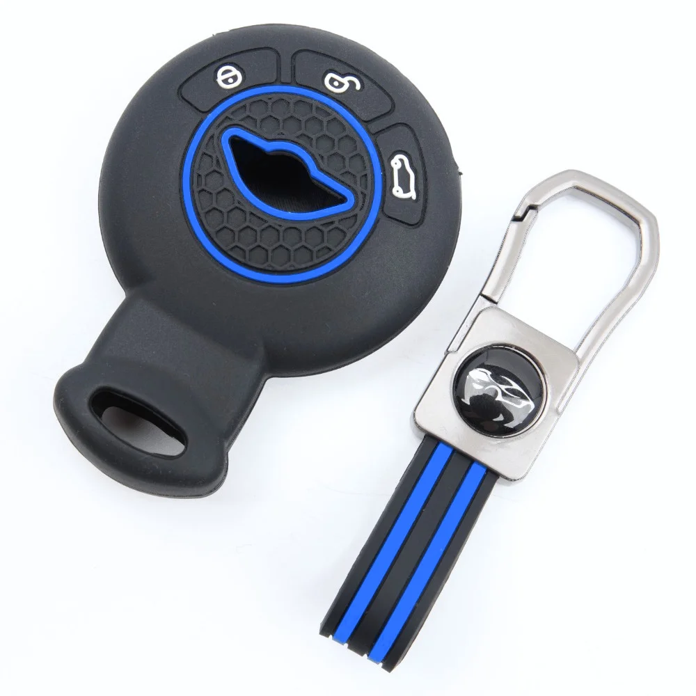 Silicone Car Key Fob Cover For BMW Mini Cooper Clubman Countryman Paceman Roadster R56 R57 CAS3 with clasp holder