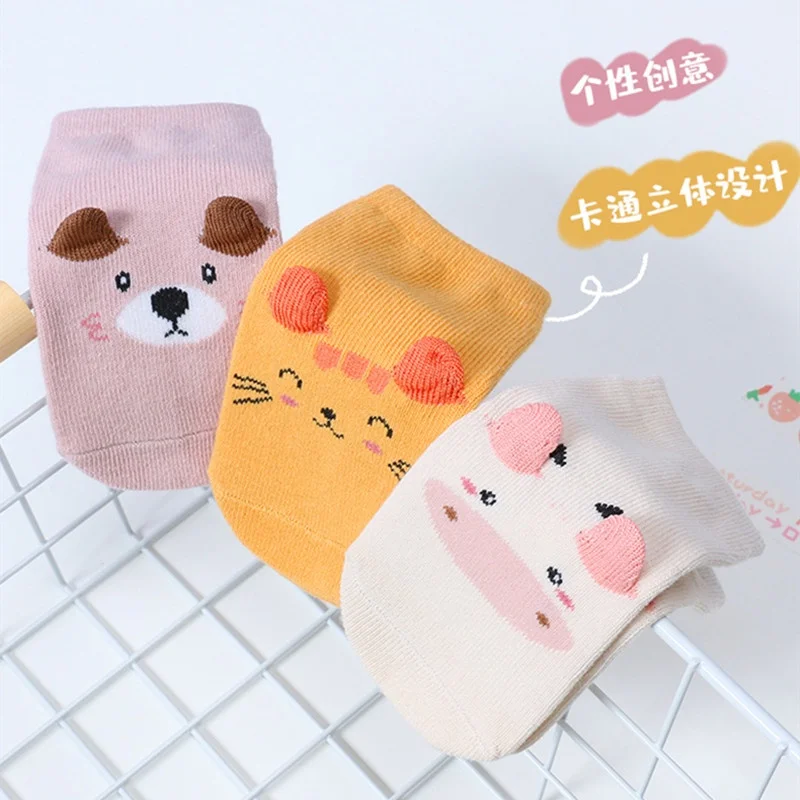 4Pairs/lot Anti-slip Baby Socks Cute Animal Cartoon Baby Boy Girls Sock Infant Children\'s Floor Socks 0-3 Years Old