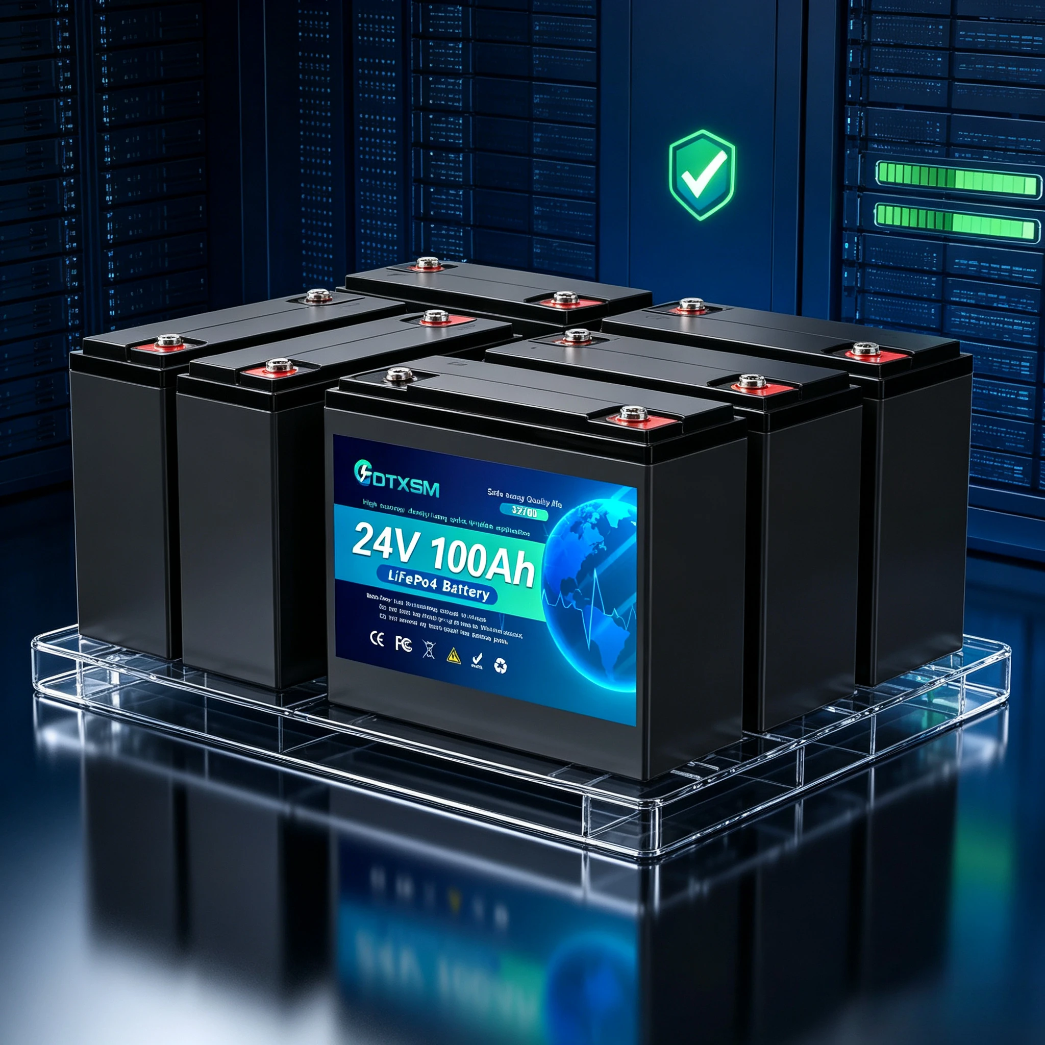 24V 100Ah LiFePO4 Battery 2800Wh Wide Temperature Range Lithium Battery For Offgrid Cabin Water Pump Marine Home Backup Power