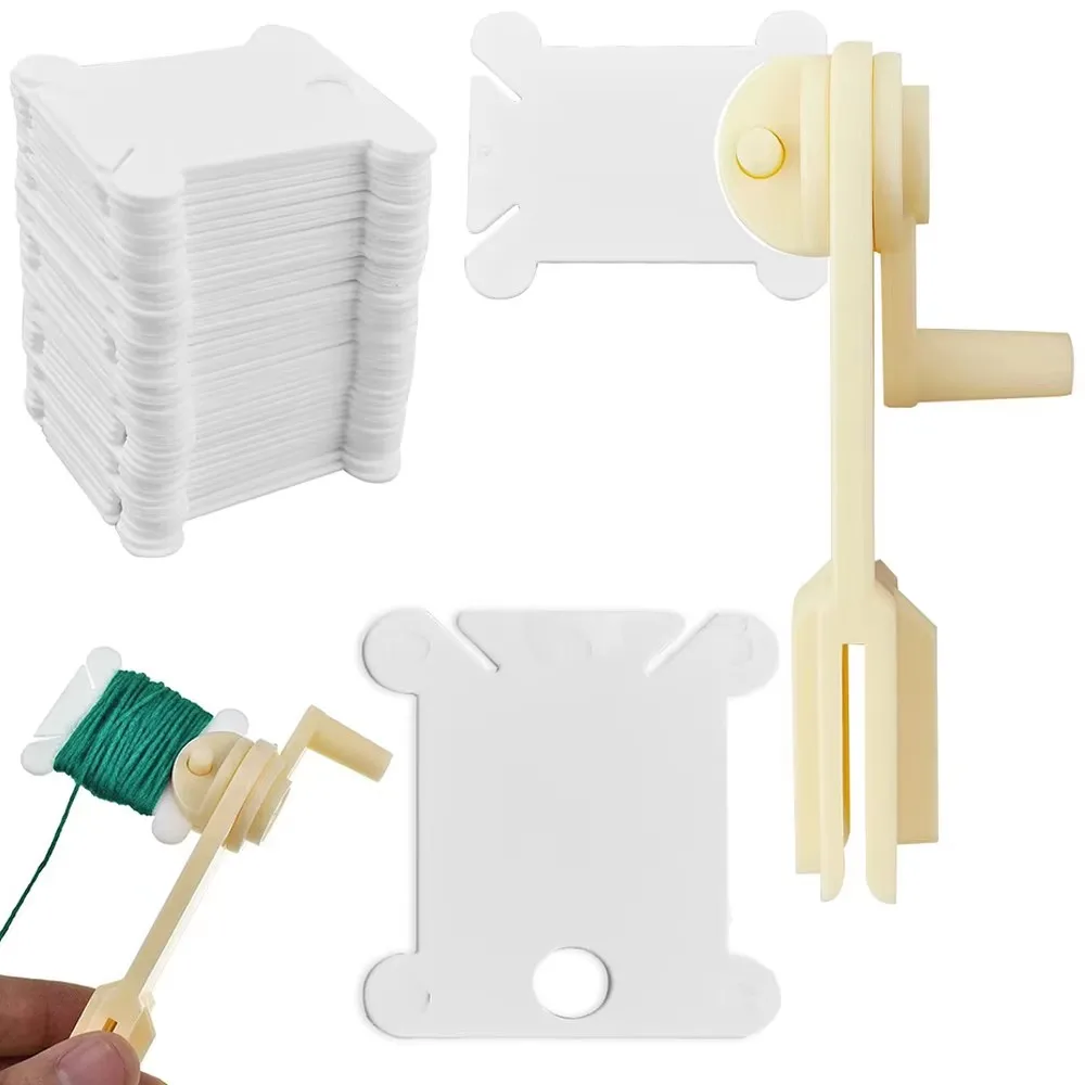 20/50/100Pcs Plastic Floss Bobbins Set Embroidery Floss Organizer Bobbin Winder Craft DIY Sewing Storage Thread Organizer Holder
