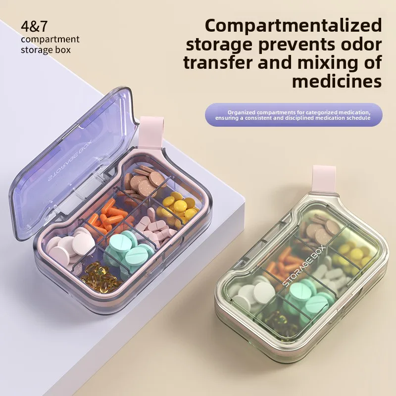 7-Day Portable Pill Organizer with Custom Logo - Compact Weekly Pill Case for Pills & Vitamins