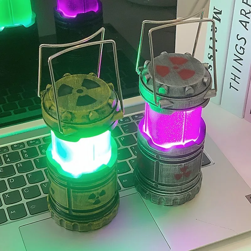Mini Simulation Nuclear Reactor Lantern Handheld Camping Lamp Pwr Prank Prop Halloween Gift Home Decor Night Light Ornaments