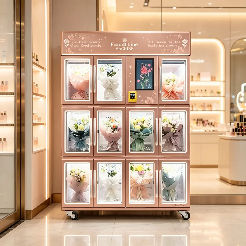 Automatic Flower Vending Machine Outdoor Waterproof Smart Self-Service Fresh Flowers/Floral Bouquet Vending Machine Customized