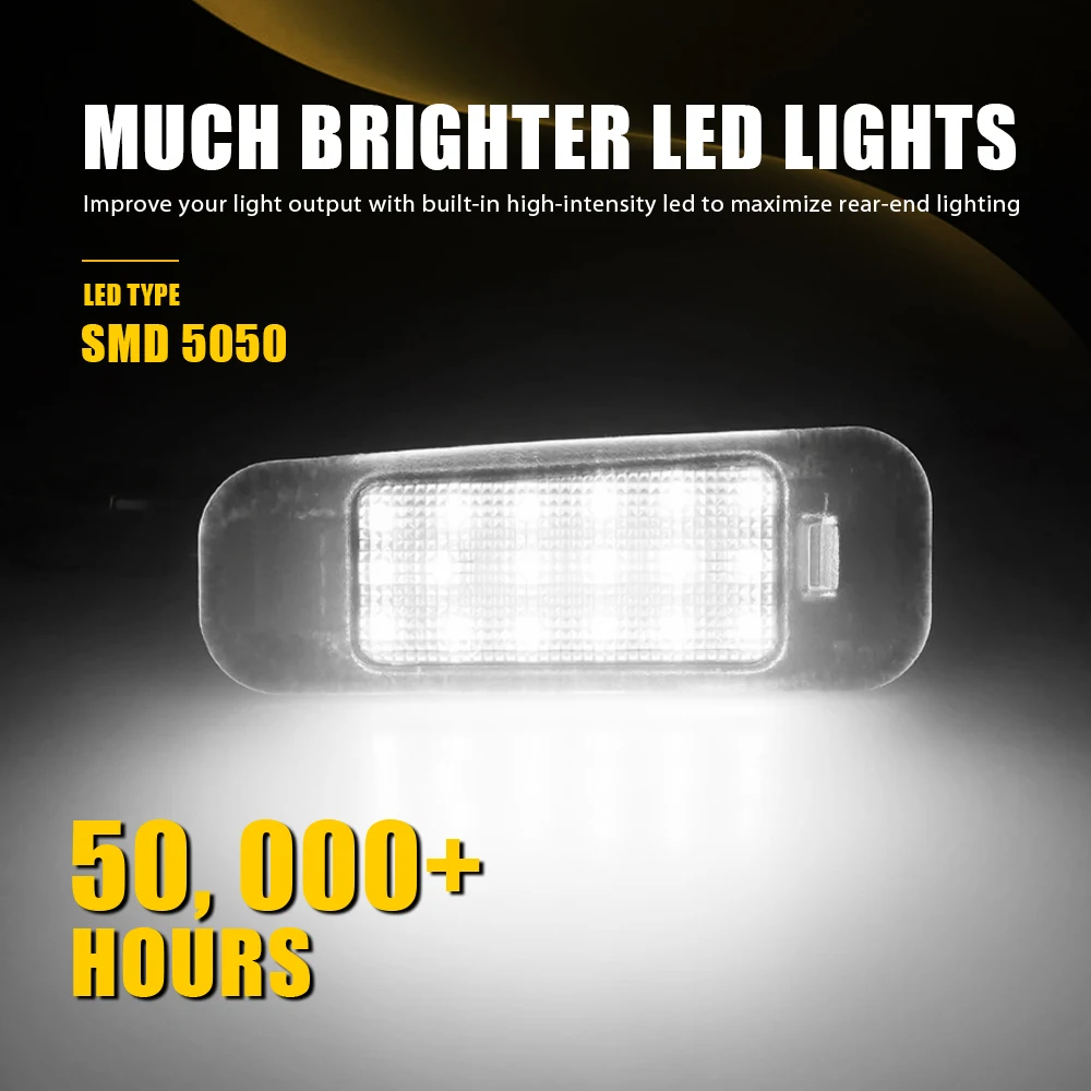 2Pcs License Plate Light 6000K CANBUS Lamp LED For Kia Rio / New Pride / Optima III TF White No Error 5050 SMD Car Bulb