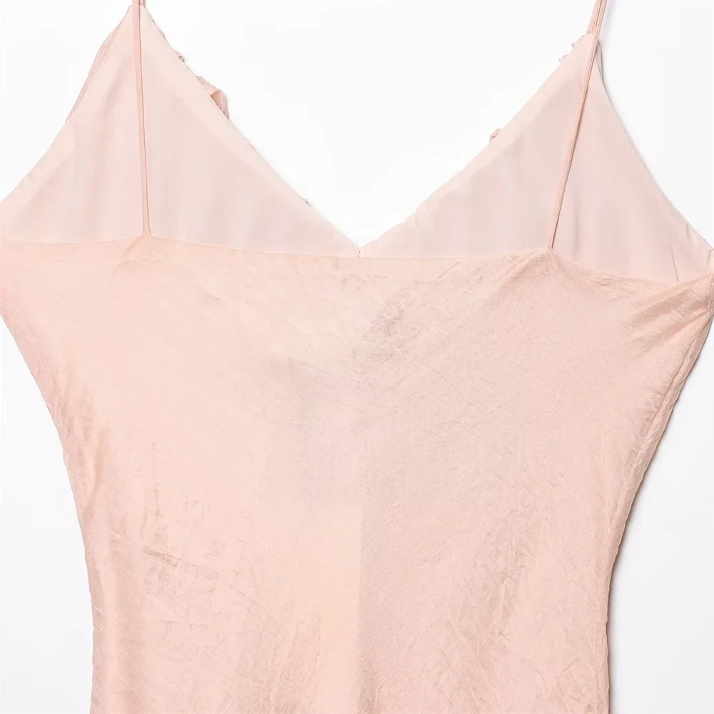 Feminino francês em camadas lingerie decorativa estilo midi camisola vestido verão nova cor sólida magro ajuste vestido