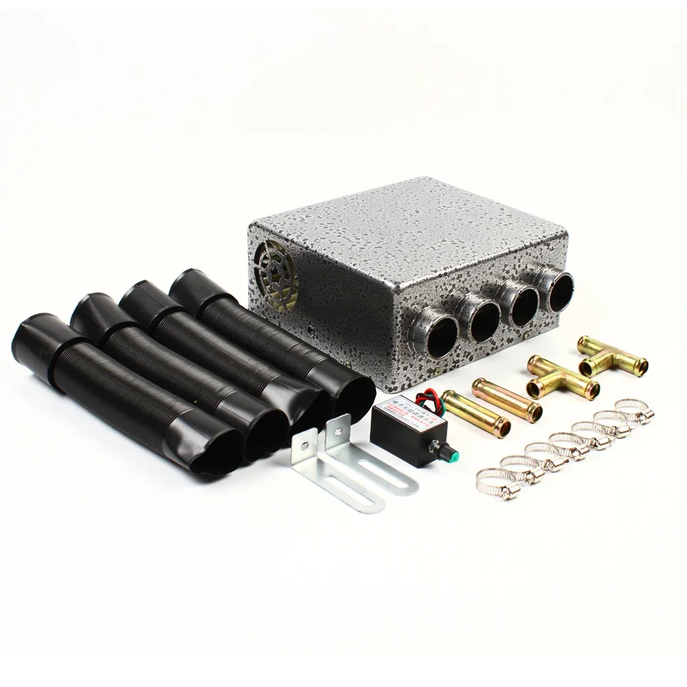 

Heater W/ Tubes Tee Mounting Brackets Switch Straight Fittings Hose Clamps Universal Under Dash Heater For Car & Truck - 4 port