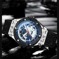 CHENXI 82442 Casual Luxury Sport Quartz Watches For Men Brand World Map Date Silicone Waterproof Man Clock Fashion Wristwatch