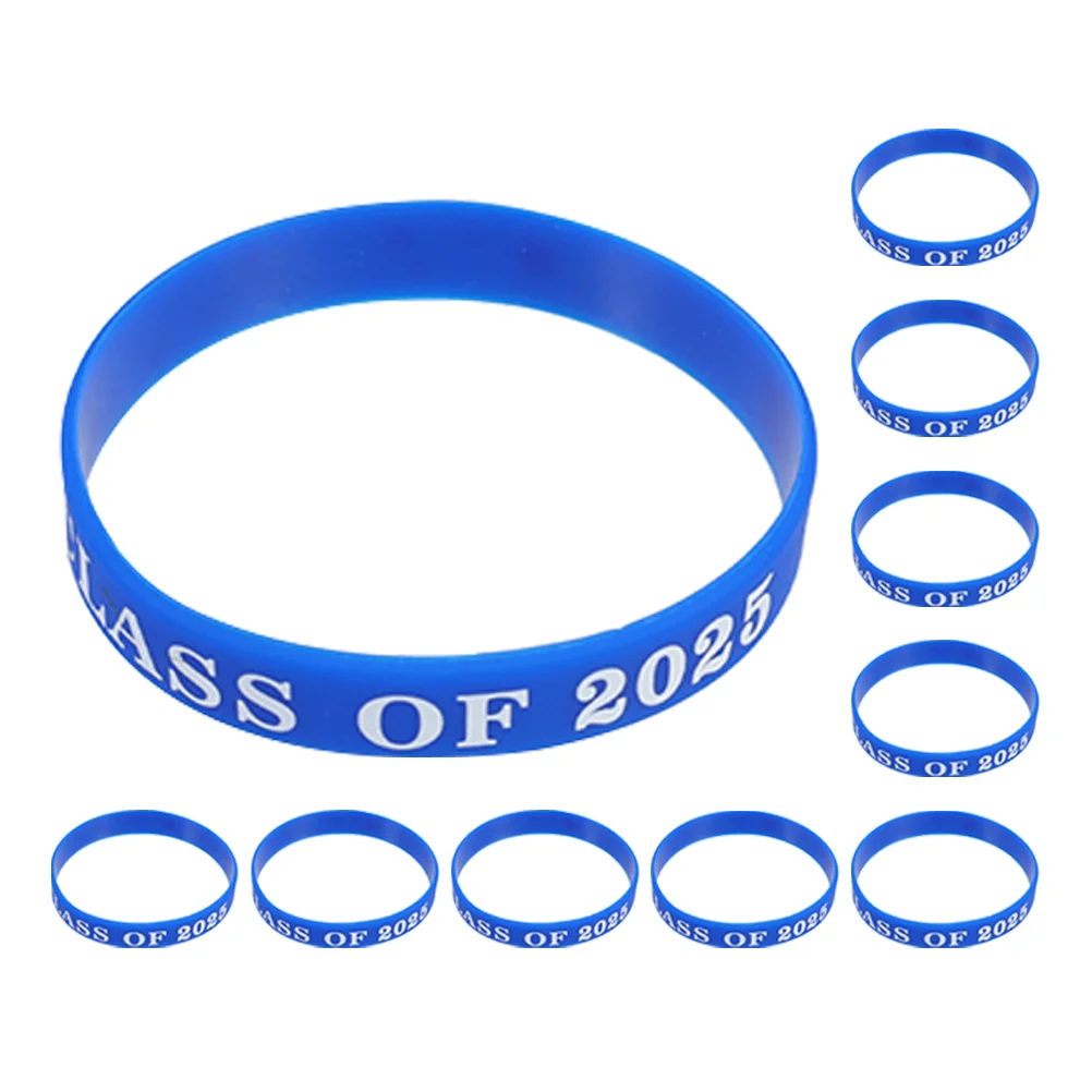 

10 Pcs Congrats Grad Celebrating Bracelets Graduation Party Wristbands for Event Decorations Silicone Student