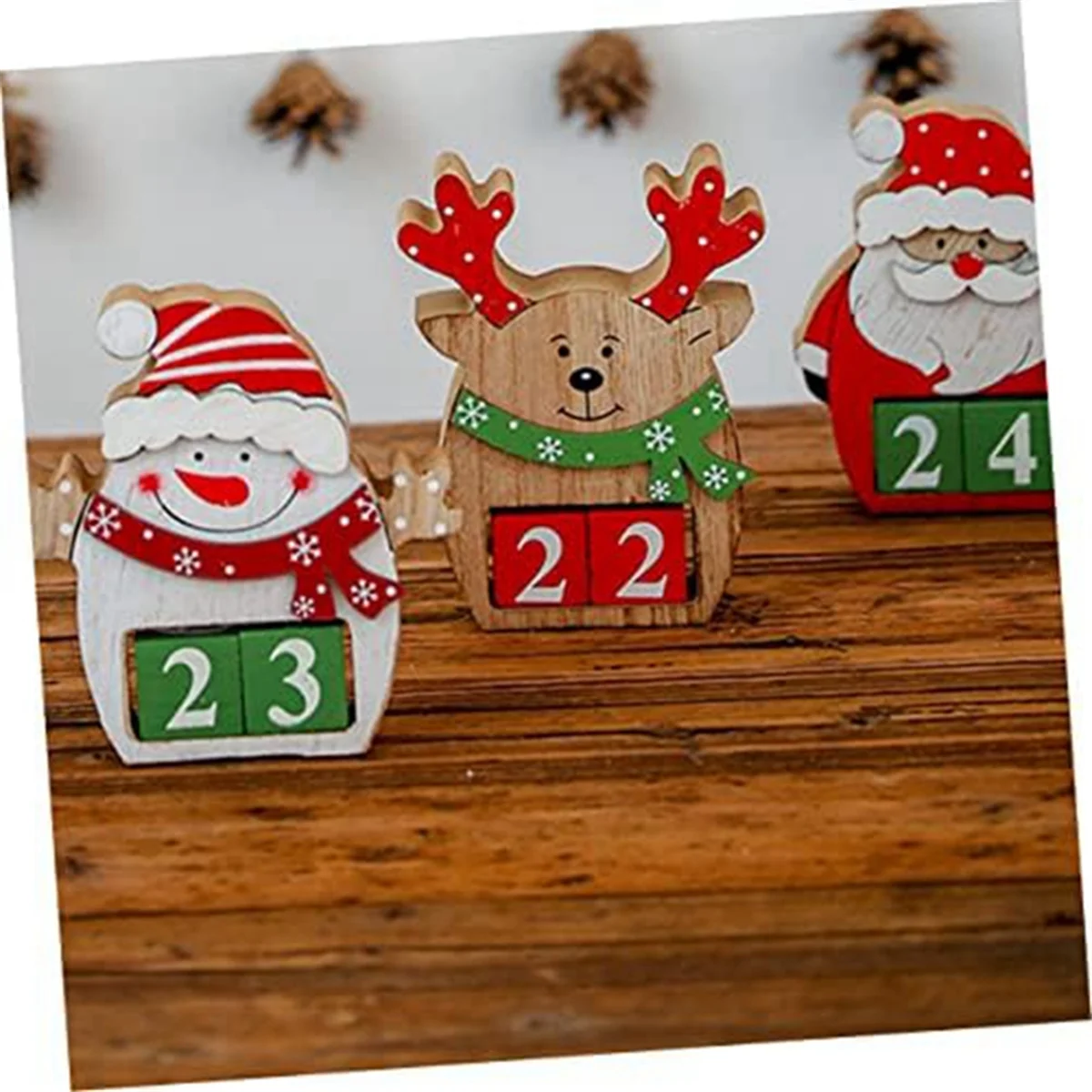 3Pcs Perpetual Calendar Cube Christmas Countdown Block Desktop -Decor Table Decor Ornament Decorate Desk Calendar