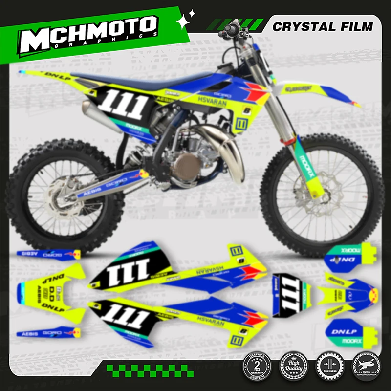 

MCHMFG Custom Team Graphics Background Decal Stickers Kit For Husqvarna 2023 2022 2021 2020 2019 2018 TC85 005