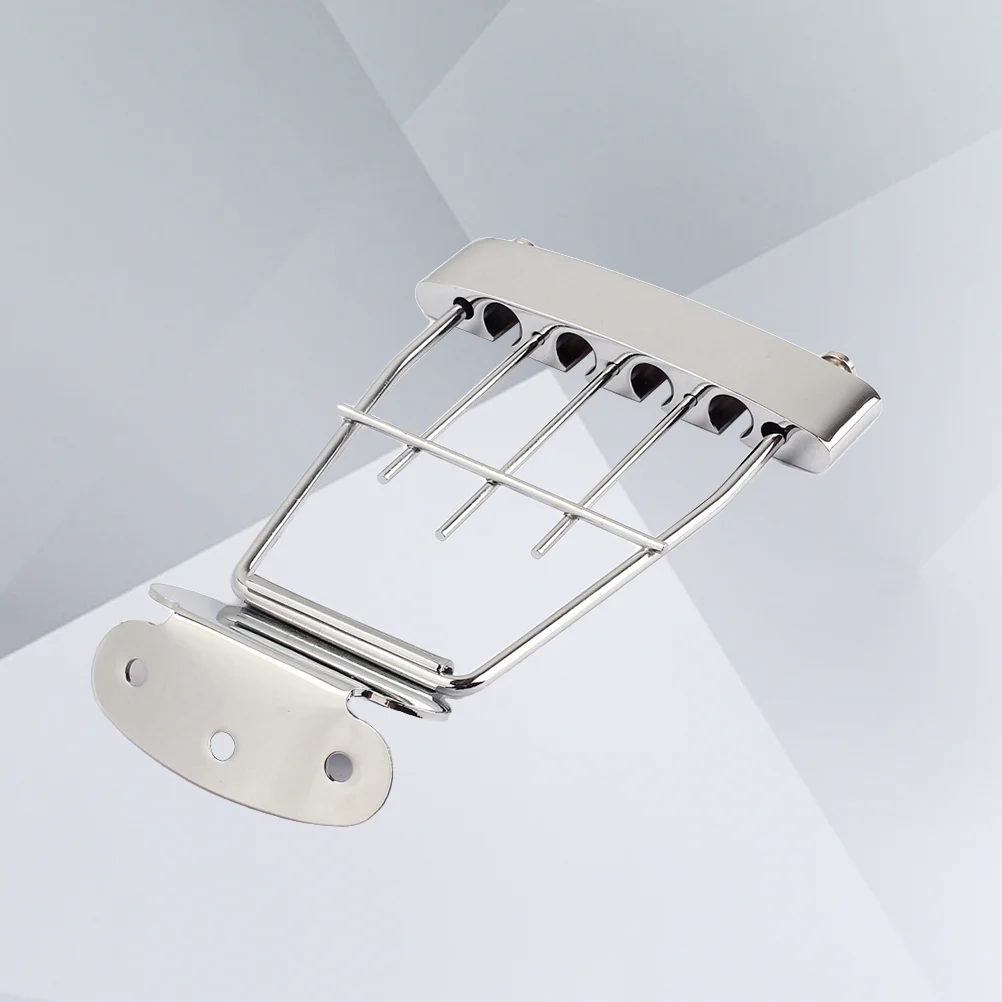 

Plated 4 String Trapeze Tailpiece Adjustable Guitar Tailpiec Bridge with Screws for Archtop Guitar 15mm Spacing