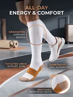 20-30mmHg White Graduated Compression Socks Anti Fatigue Support Stockings Breathable Comfort Socks Nurse…