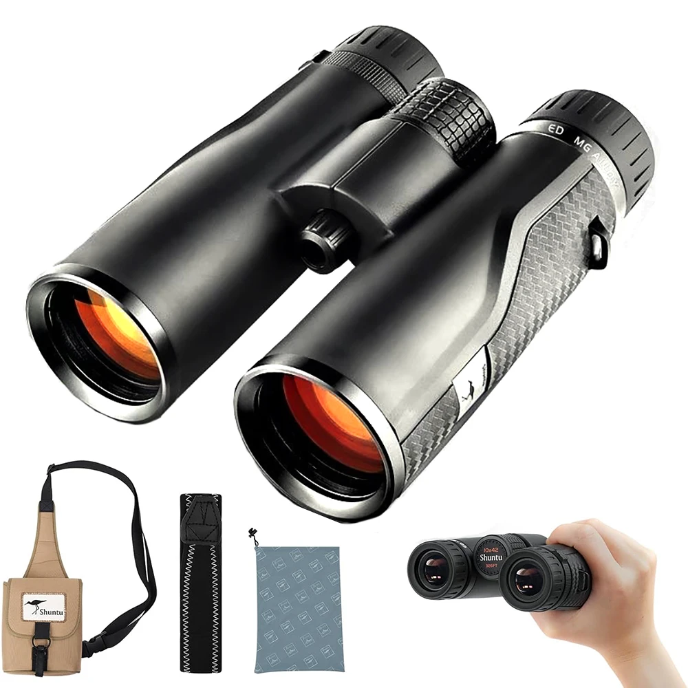 Shuntu Binoculars 10X42 Waterproof ED lens High Powered Binoculars with Clear Vision Easy Focus Telescope For Hunting Hiking