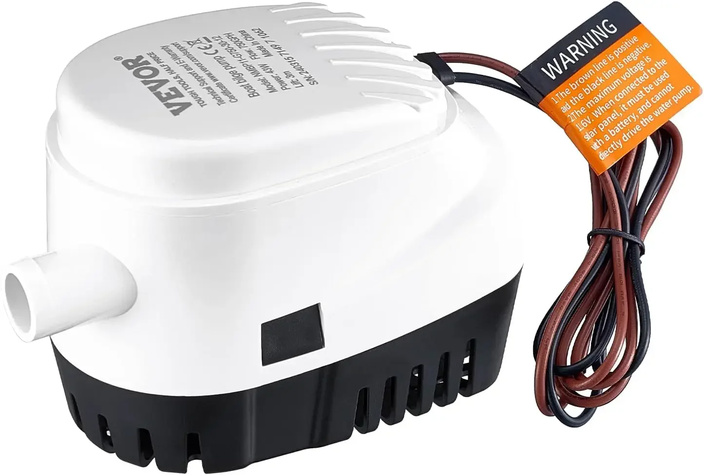 Bilge Pump, 1100GPH 12V Automatic Submersible Boat Bilge Water Pump with Float Switch, 1.1