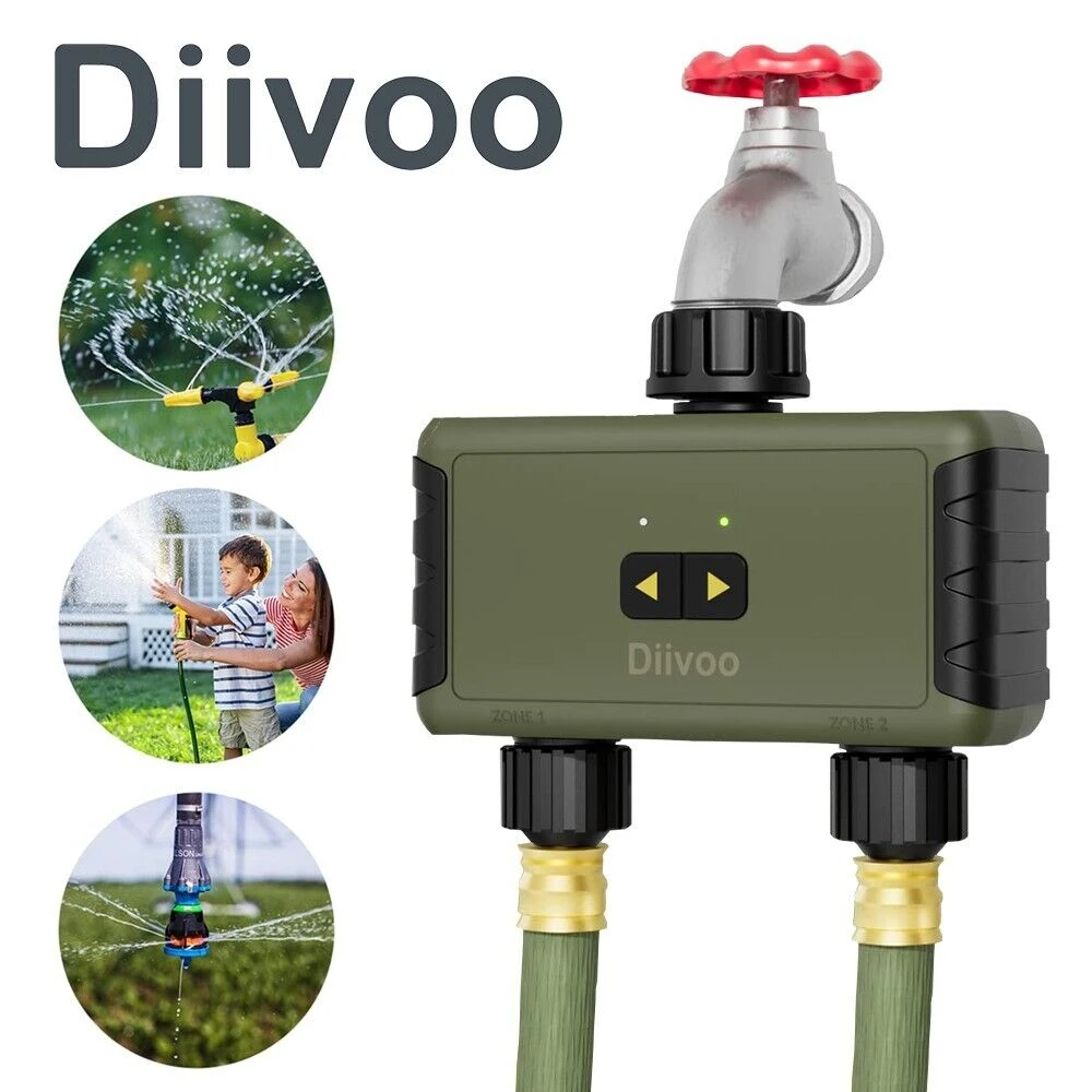 

Diivoo Garden WiFi Water Timer Multi Zone Wifi Automatic Drip Irrigation Controller Water Valve Garden Automatic Watering System