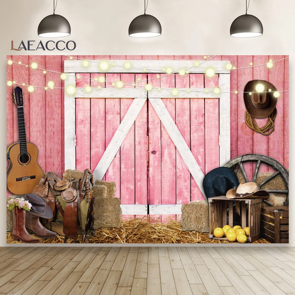 Laeacco Rural Countryside Straw Wooden Wall Wheel Photo Backdrops Photozone Flowers Potted Plants Photography Backgrounds Props