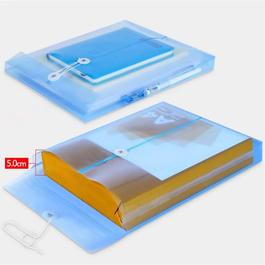 ซองพลาสติกใสแบบมีเชือกผูกปิด 1 ช่อง ขนาด Letter 5 ซองต่อแพ็ค คละสี