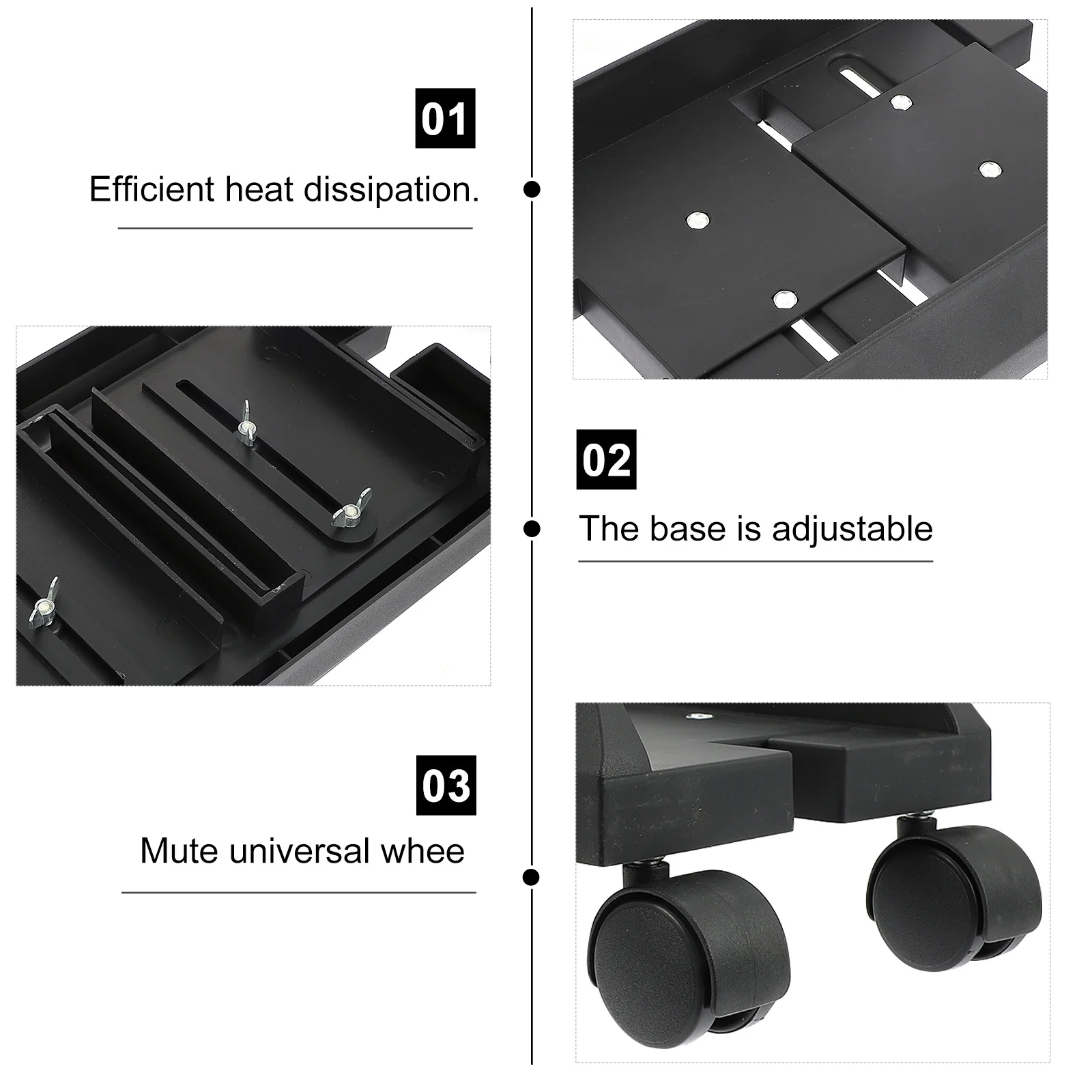 

CPU Movable Holder Smooth Casters Dustproof Moisture Resistant Long Lasting Practical Design Computer Mainframe Holder