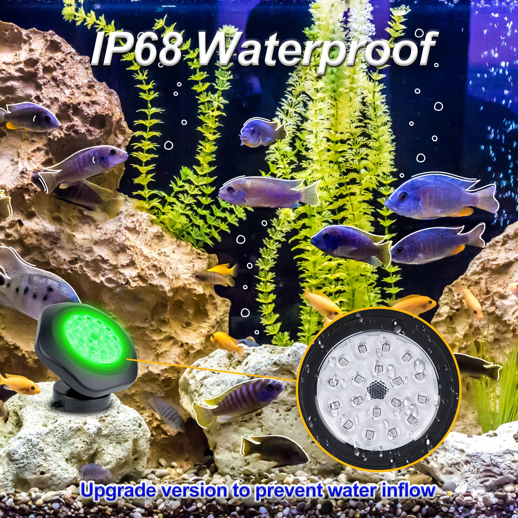 Imagem -03 - Lâmpada Solar Subaquática para Decoração de Tanques Rgb Iluminação Exterior Holofotes Fonte Aquário Piscina Lagoa Impermeável