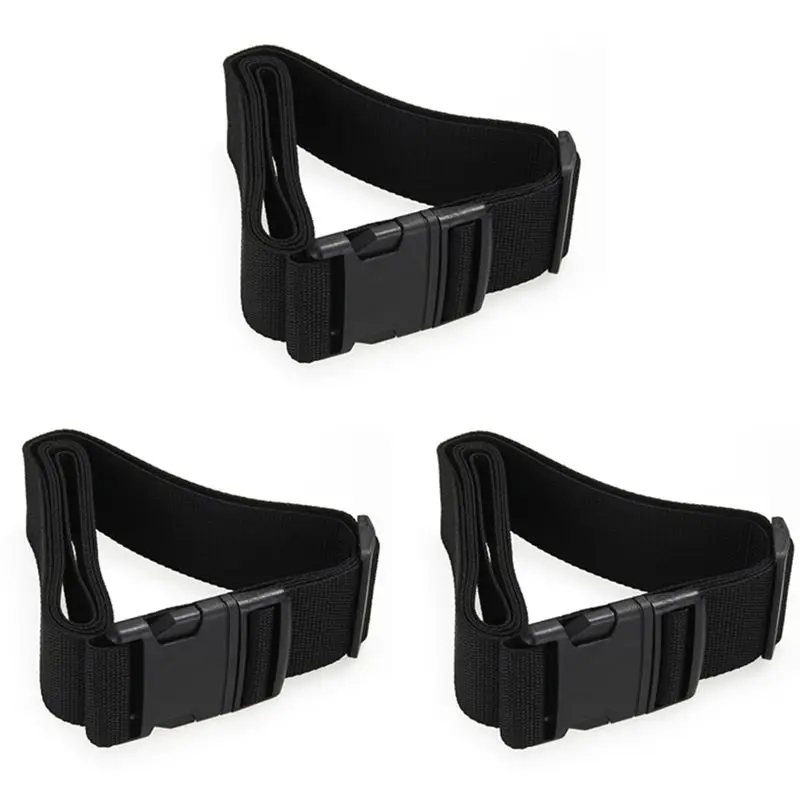 ABCA-3X Luggage Belt Strap Belt Cord Rope Black For Suitcase Travel Bag 2M