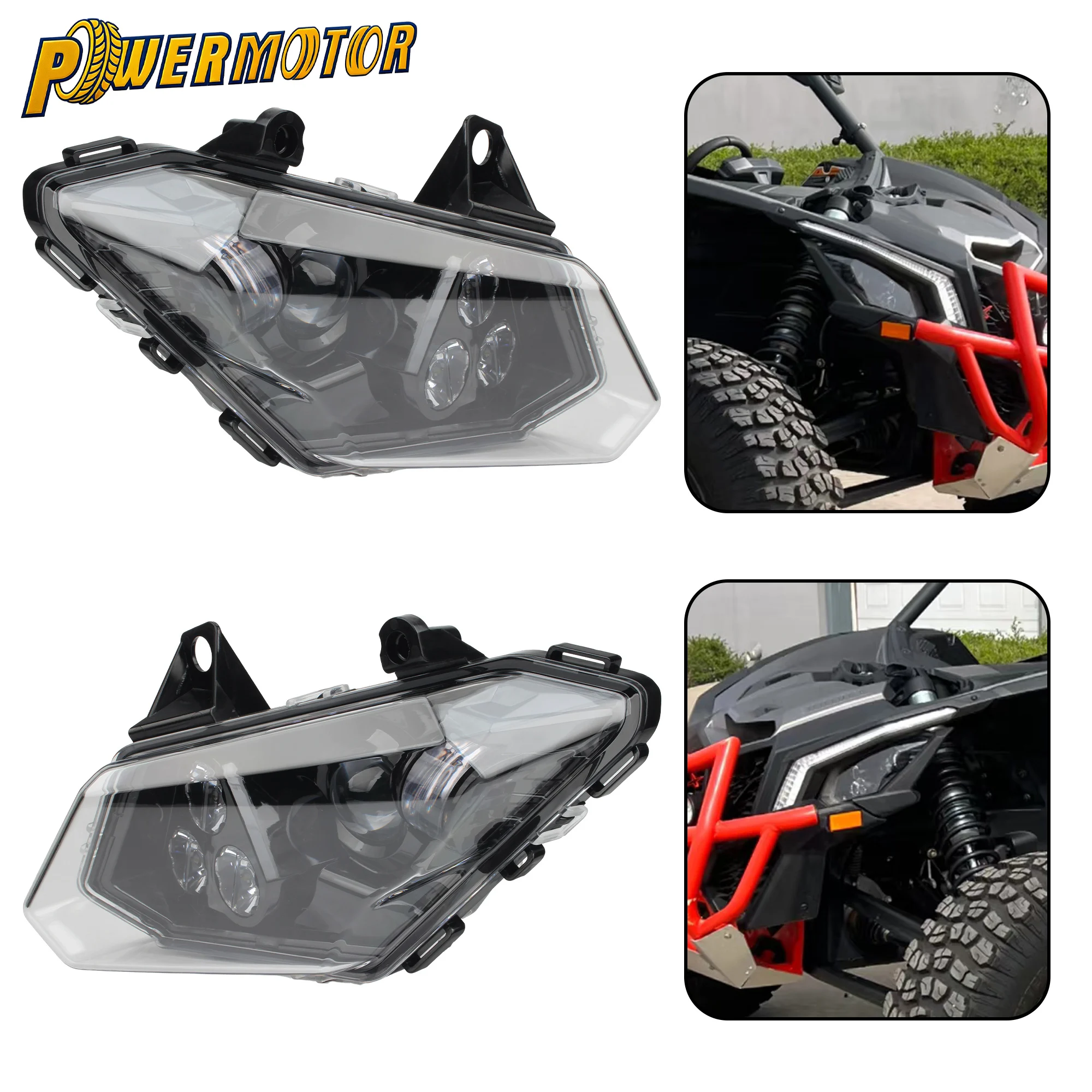 

UTV Headlights Headlamp Assembly Accessories for Can-Am Maverick X3 Max R RR XDS XRS Turbo DPS 4x4 2017 2018 2019 2020 2021