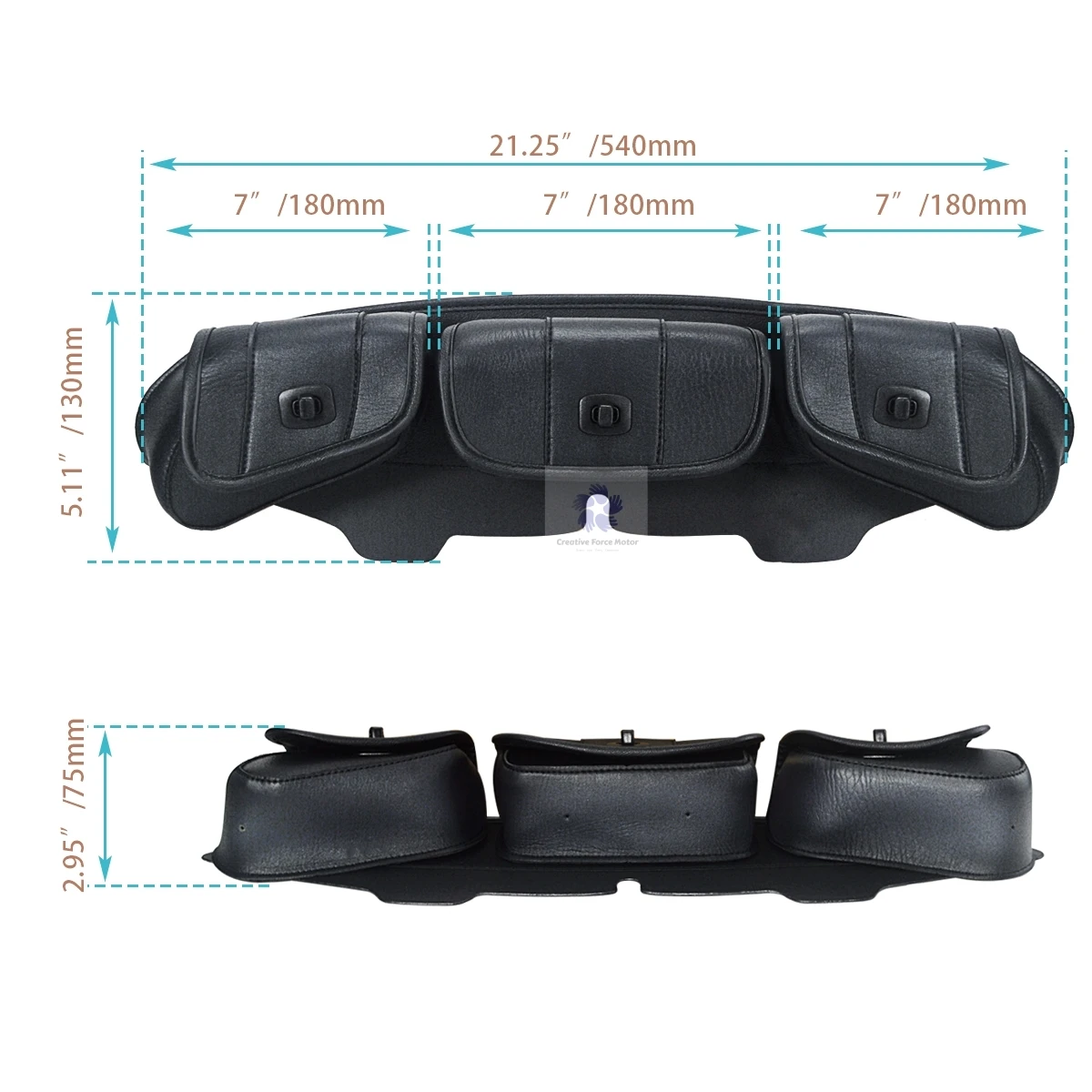 Windshield Bag 3 Pouch Batwing Fairing motorcycle storage bag For Harley Davidson Electra Glide Street Glide Tri Glide 1996-2013