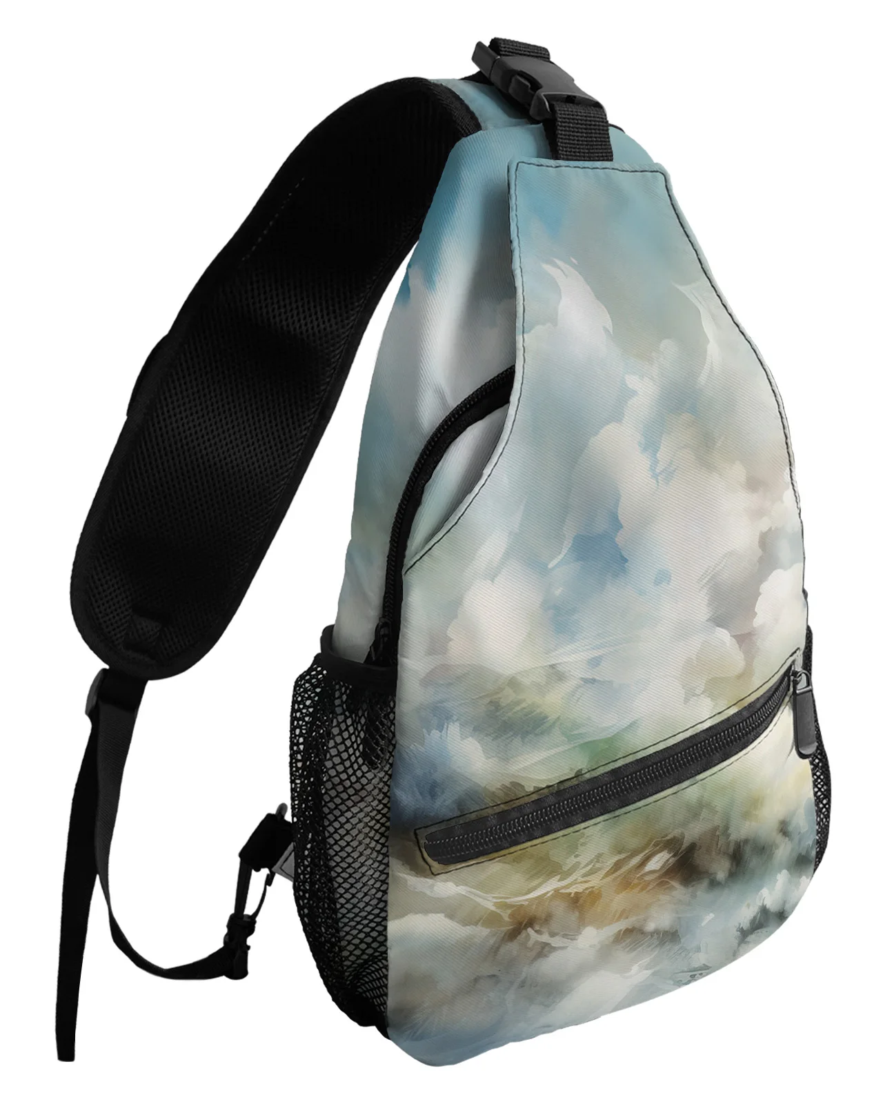 Abstract Gradient Clouds Chest Bag for Man Women Casual Crossbody Bag Travel Shoulder Bag Large Capacity Sling Bag