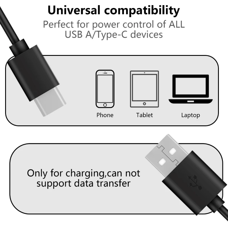 Type C Extension Wire 5V 2A Fast Charging Cord for Mobile Phone Dashcams USB A to USB C Male Charging Cable QXNF