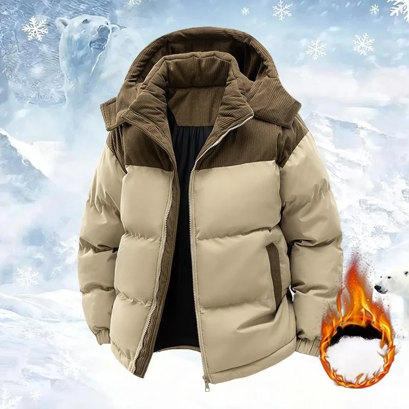 

Men's Winter Fleece Lined Cotton Jacket Warmth Outerwear for Outdoor Activities Couple Friendly Long Style with Stand Collar