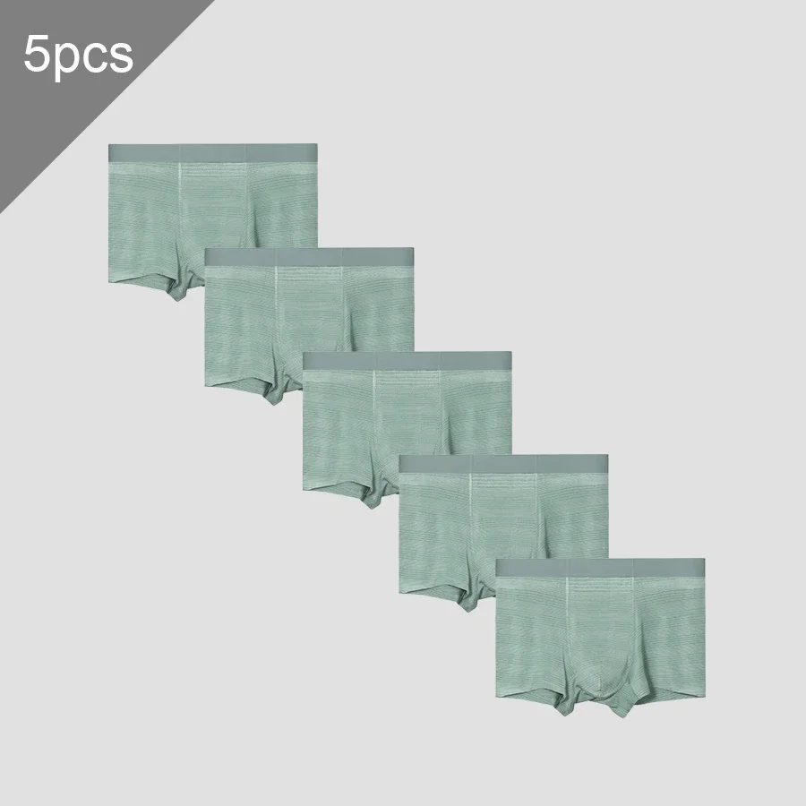 

5PCS Men's antibacterial underwear, summer thin Modal sexy briefs, sporty breathable four-corner shorts