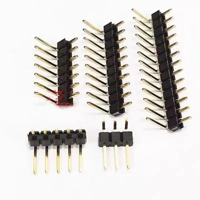 10PCS 2.54mm Pitch Single Row Curved Needle 90 Degree Bending Plug Pin Header Connector 1*3/4/5/6/8/10/40p