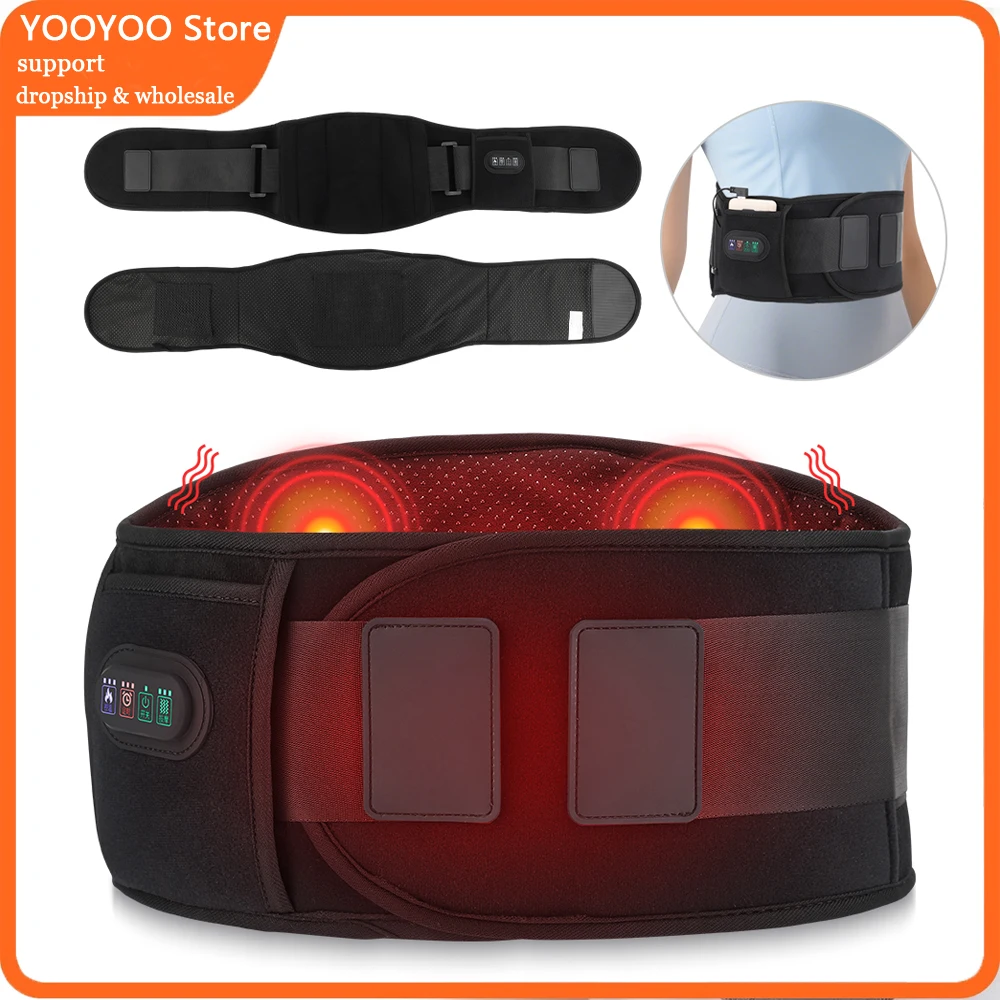 

2025 USB-разъем, электрический 3-уровневый массажный пояс с подогревом, массажер для талии, поддерживающая лента, теплая грелка для живота, массажная машина