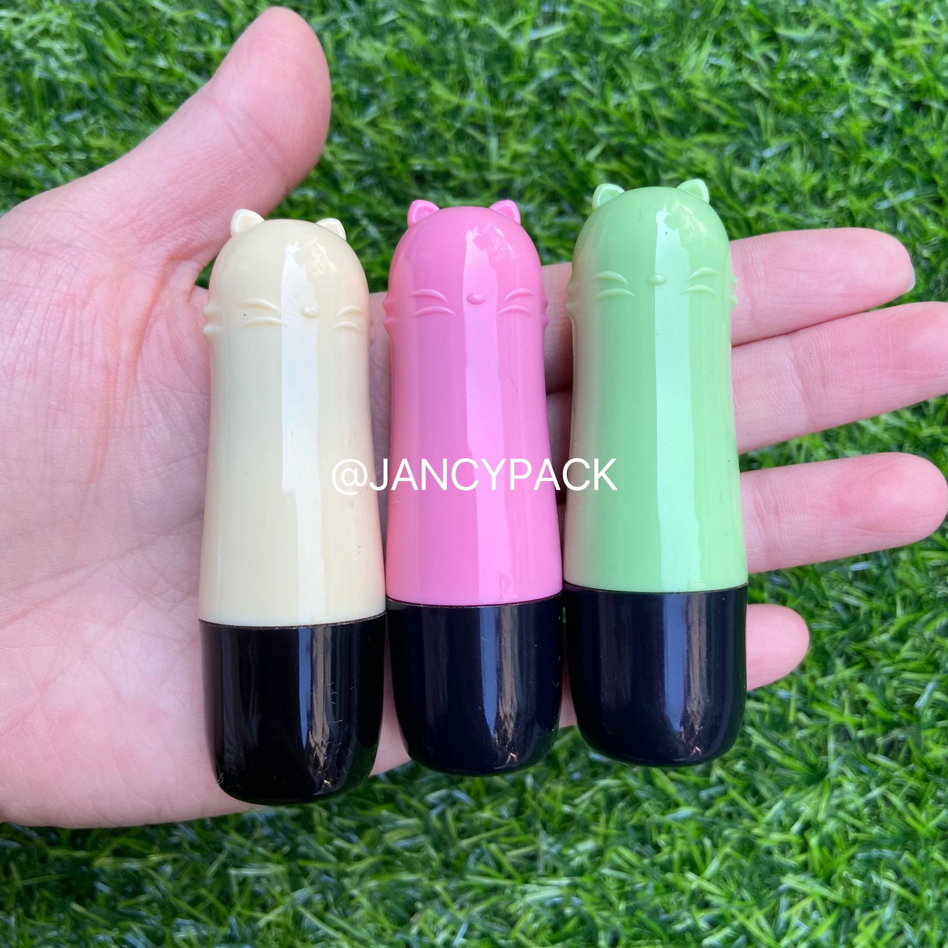 4g Cute Cat Pink Refillable Lipstick Tube Lip Balm Containers Lipstick Tube Cosmetic Containers Travel Makeup Tools