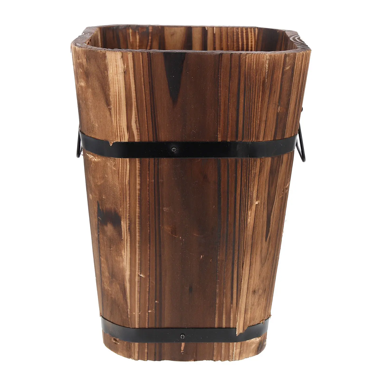 Vintage Retro Wooden Flowerpot Decorative Bucket Planter for Succulents Garden Balcony Yard Wood Planter Box Garden Flowerpot