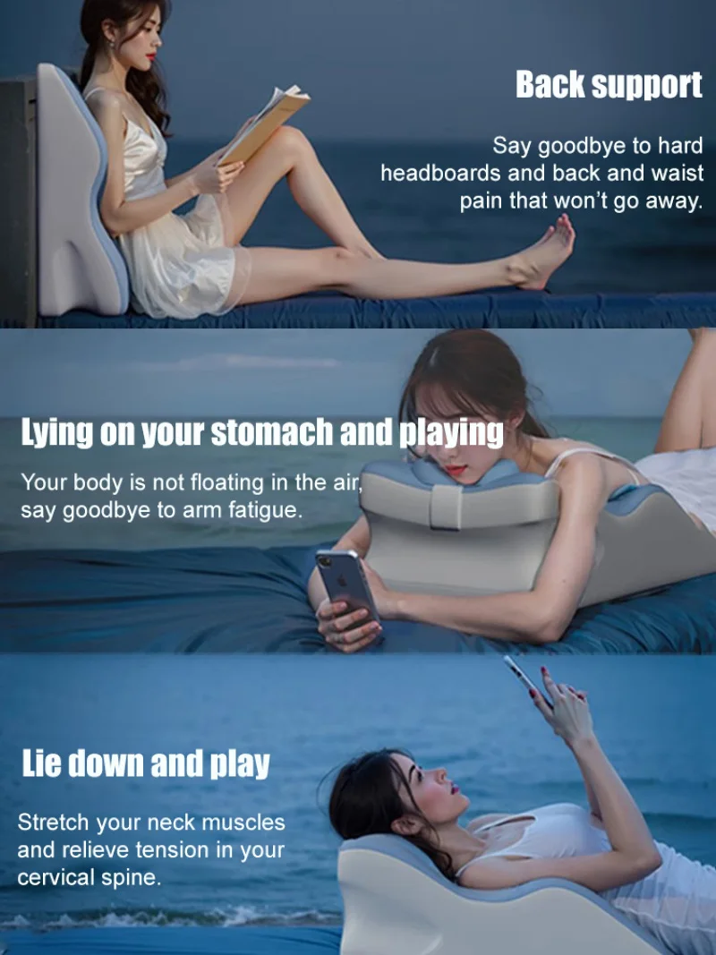 وسادة سرير متعددة الوظائف للنوم والقراءة واستخدام الهاتف - وسادة دعم مريحة لمسند الظهر وراحة الرقبة #5