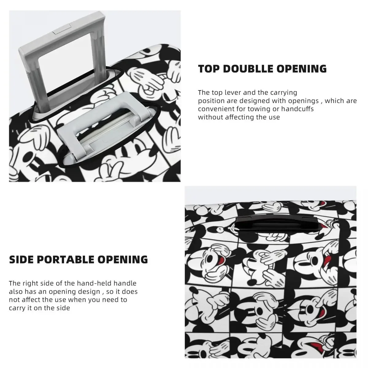 غطاء حقيبة ميكي ماوس لرحلة الرحلات البحرية وحافظة أمتعة مرنة للعطلات