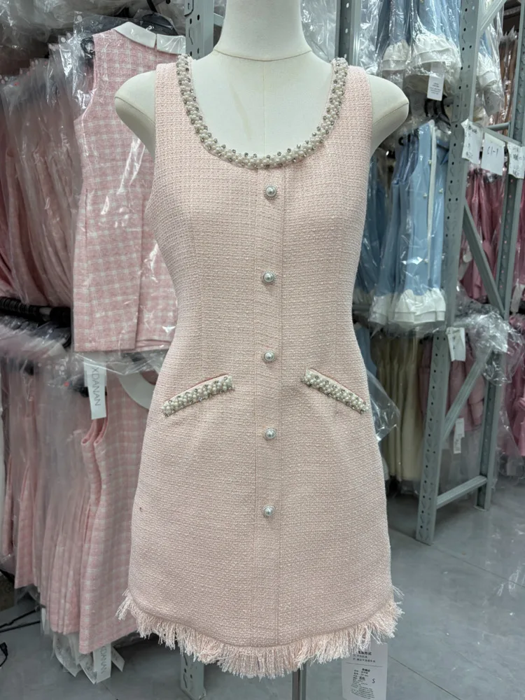 

3pcs/pack Wholesale Drop Shipping Newest High Quality French Fashion Luxury Women Dresses Tweed Collection