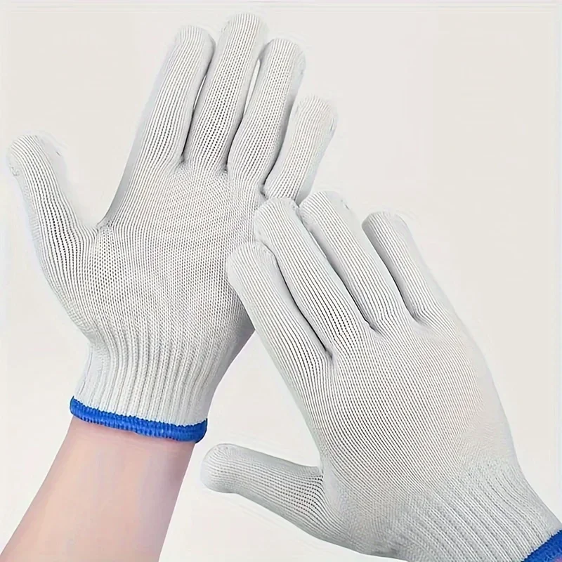 1/5/10Pairs Wear-resistant and Breathable Construction Welding Woodworking Cotton Yarn Anti Slip Knitted Gloves Labor Protection