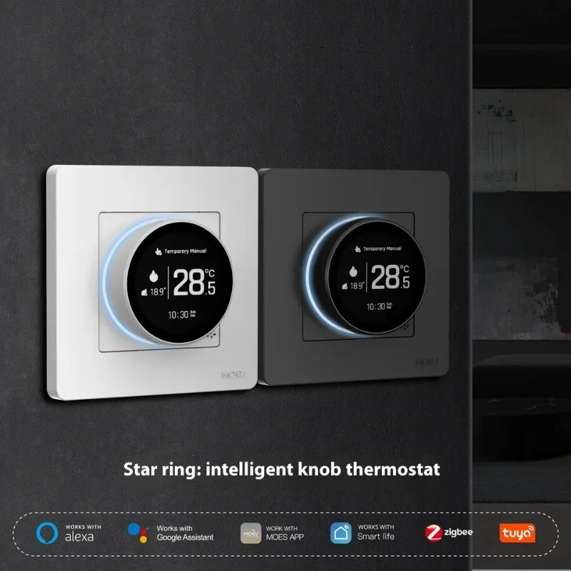 MOES Tuya ZigBee مقبض ذكي ترموستات مخصص سلسلة حلقة النجوم مفتاح الطاقة التطبيق التحكم عن بعد في درجة الحرارة (TDS)