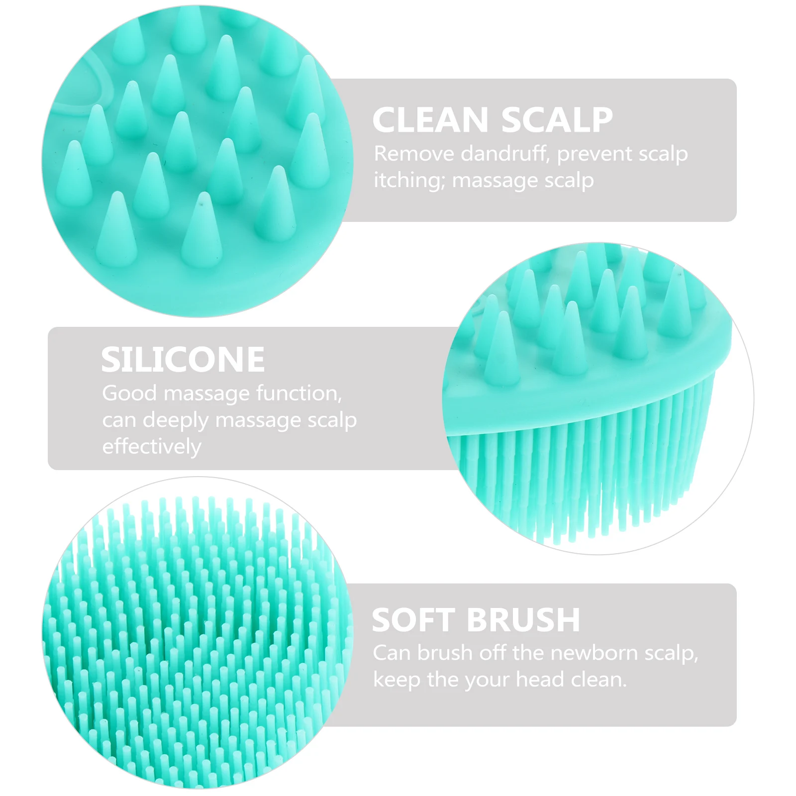 

Silicone Baby Bath Brush Soft Hairbrush Green Child Shower Scalp Cleaner Safe Infant Toddler Hair Wash Tool